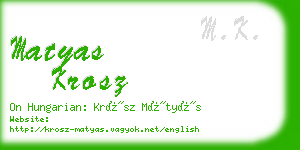 matyas krosz business card